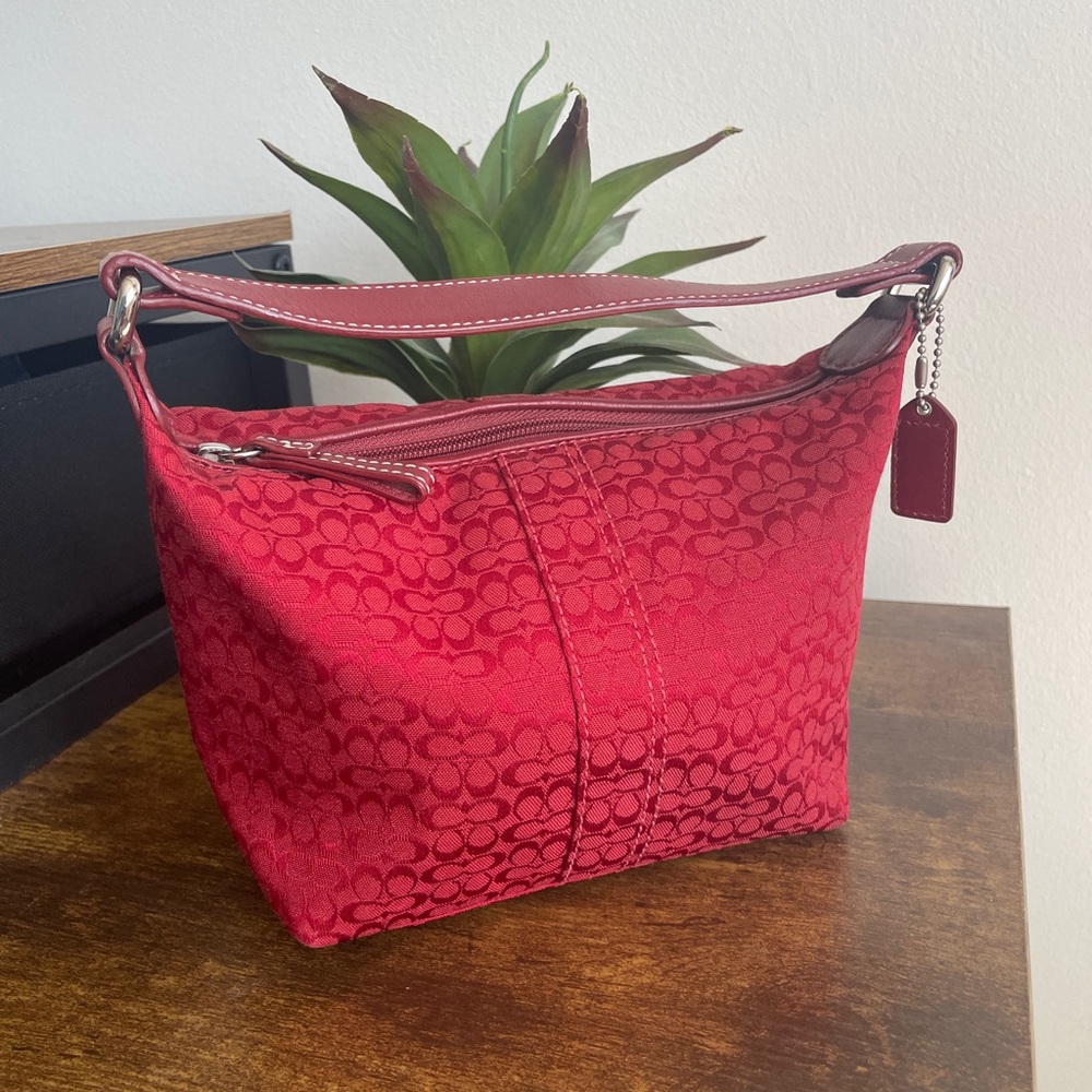 Coach Vintage Y2K Red Signature Canvas SoHo Mini Bag